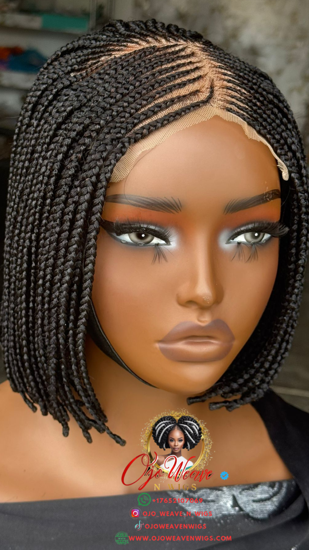 Mina Bob Wig - Ready to Ship 8/10 inch Black