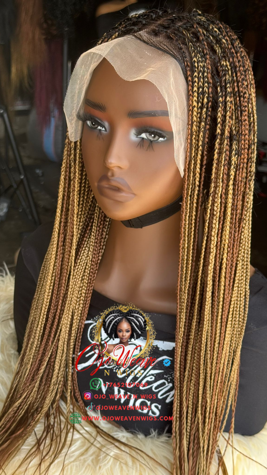 20" Asake Frontal Knotless Braids - Human Hair Lace Ready to Ship