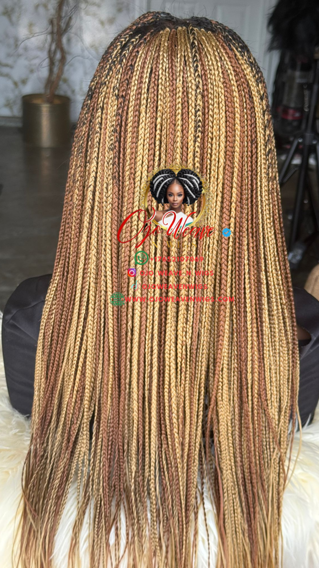 20" Asake Frontal Knotless Braids - Human Hair Lace Ready to Ship