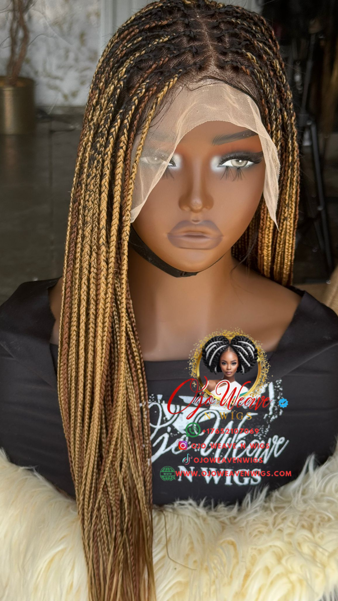 20" Asake Frontal Knotless Braids - Human Hair Lace Ready to Ship
