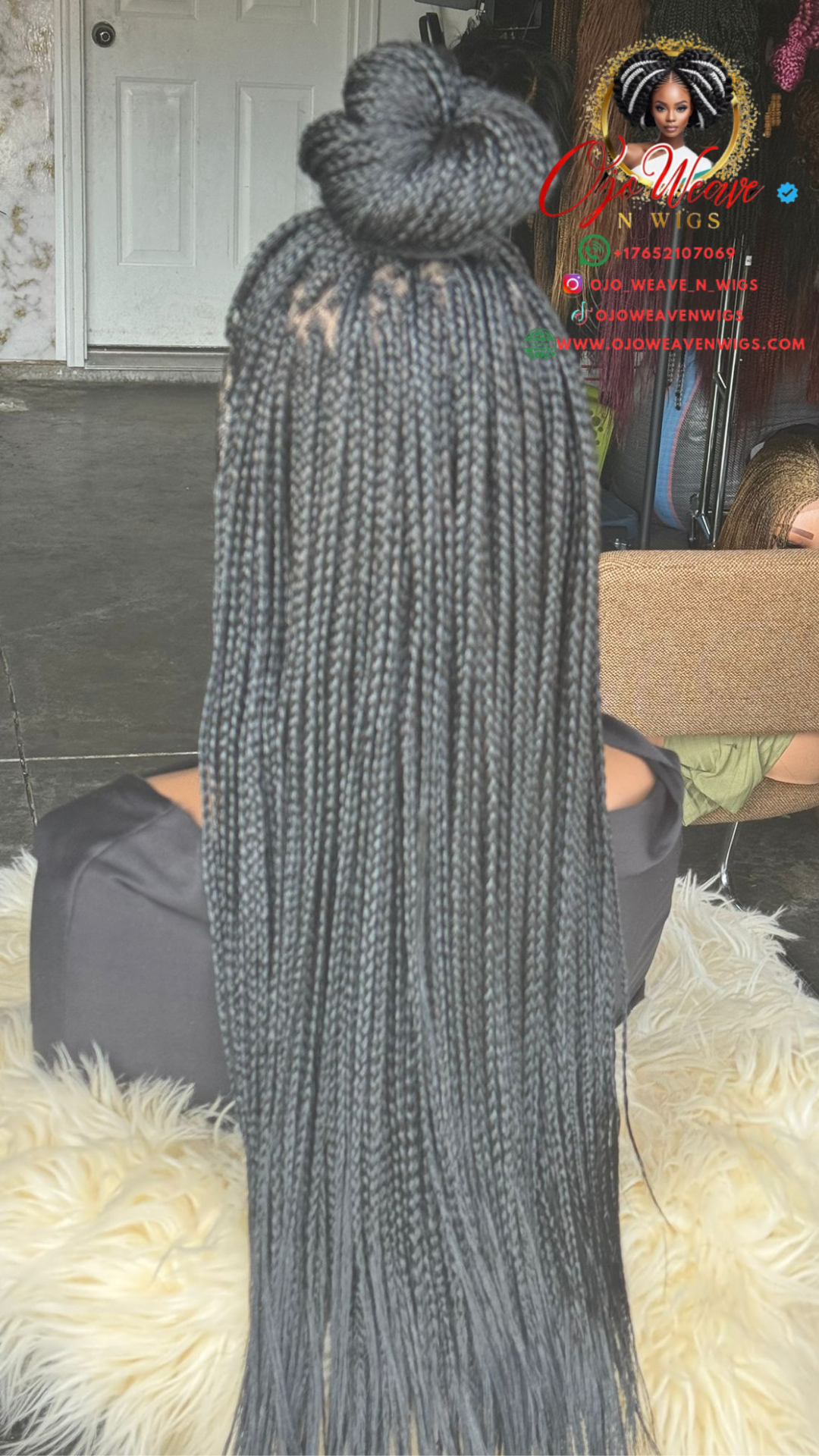 Full Lace Box Braid Wig | Color 1b | 18/20 Inch | Ready to Ship