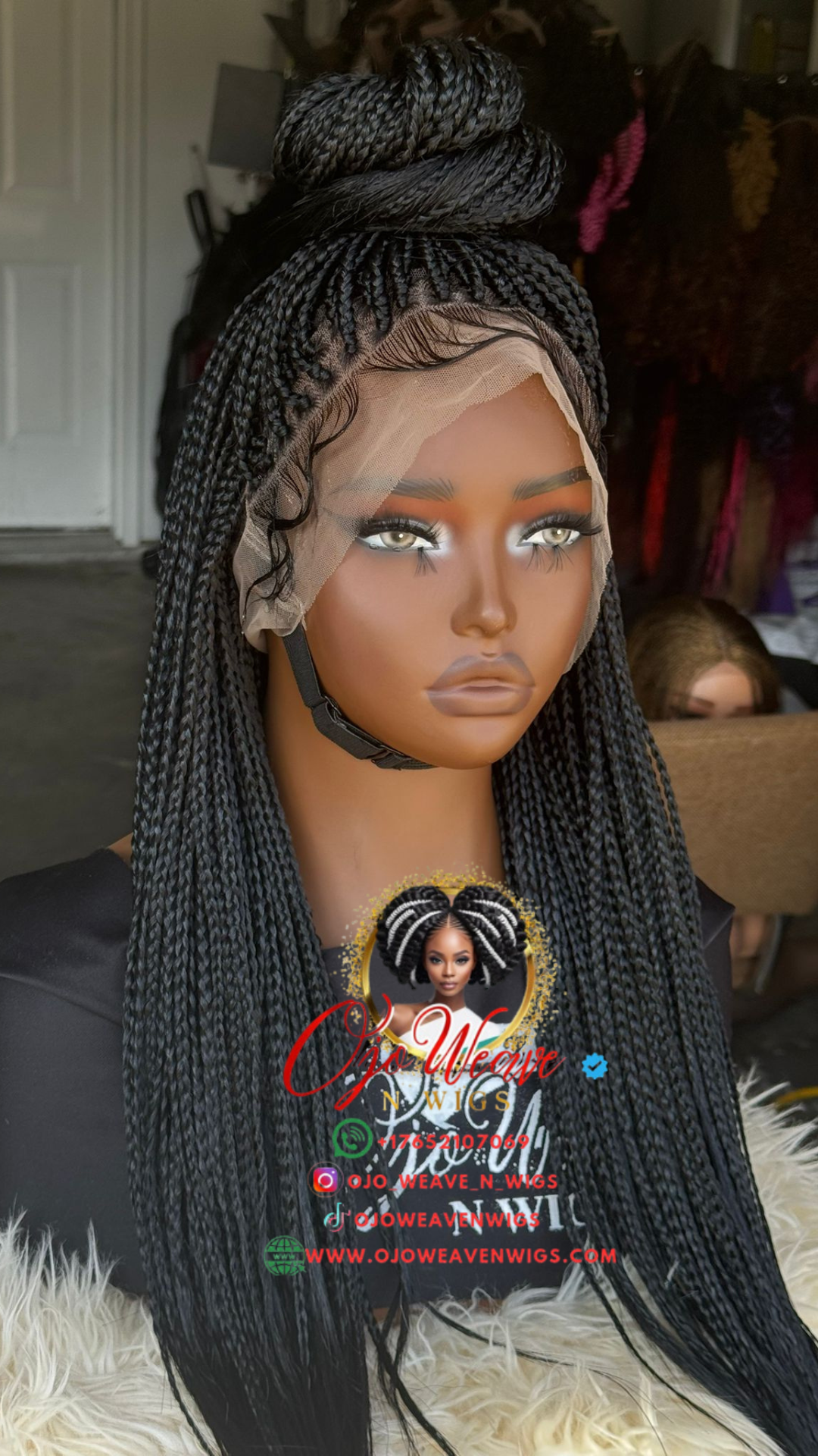 Full Lace Box Braid Wig | Color 1b | 18/20 Inch | Ready to Ship
