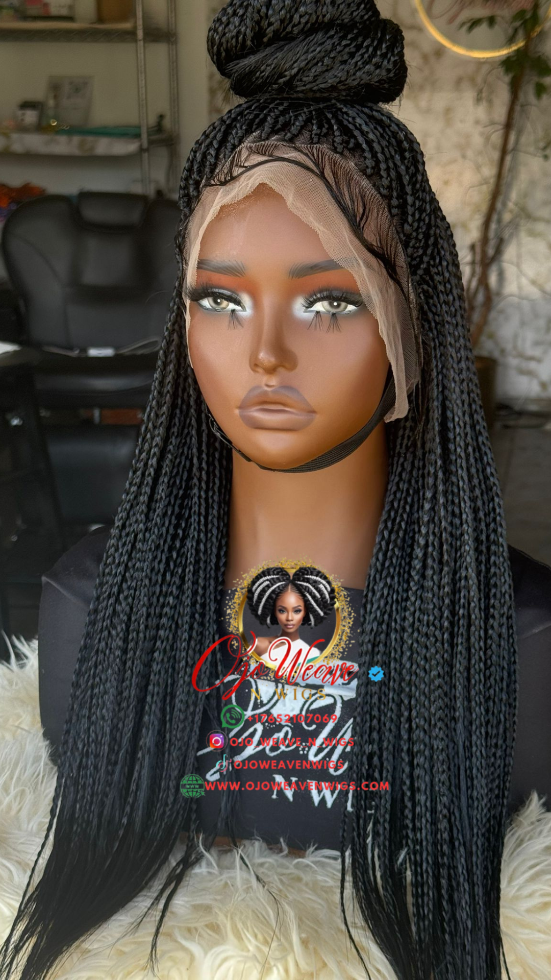 Full Lace Box Braid Wig | Color 1b | 18/20 Inch | Ready to Ship