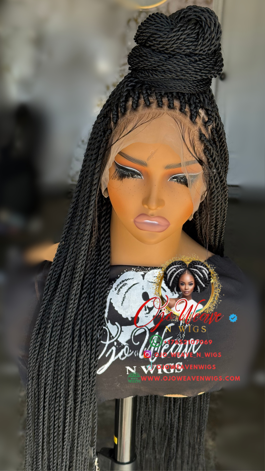 Senegalese Twist Full Lace Wig - 28 Inch, Color 1b - Pre Order