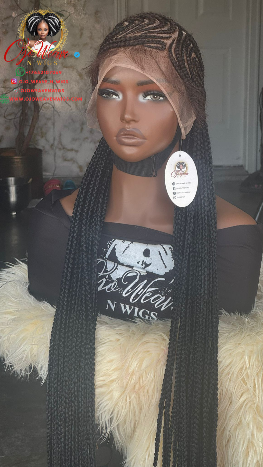 Full Lace Cornrow Wig - 100% Human hair Lace