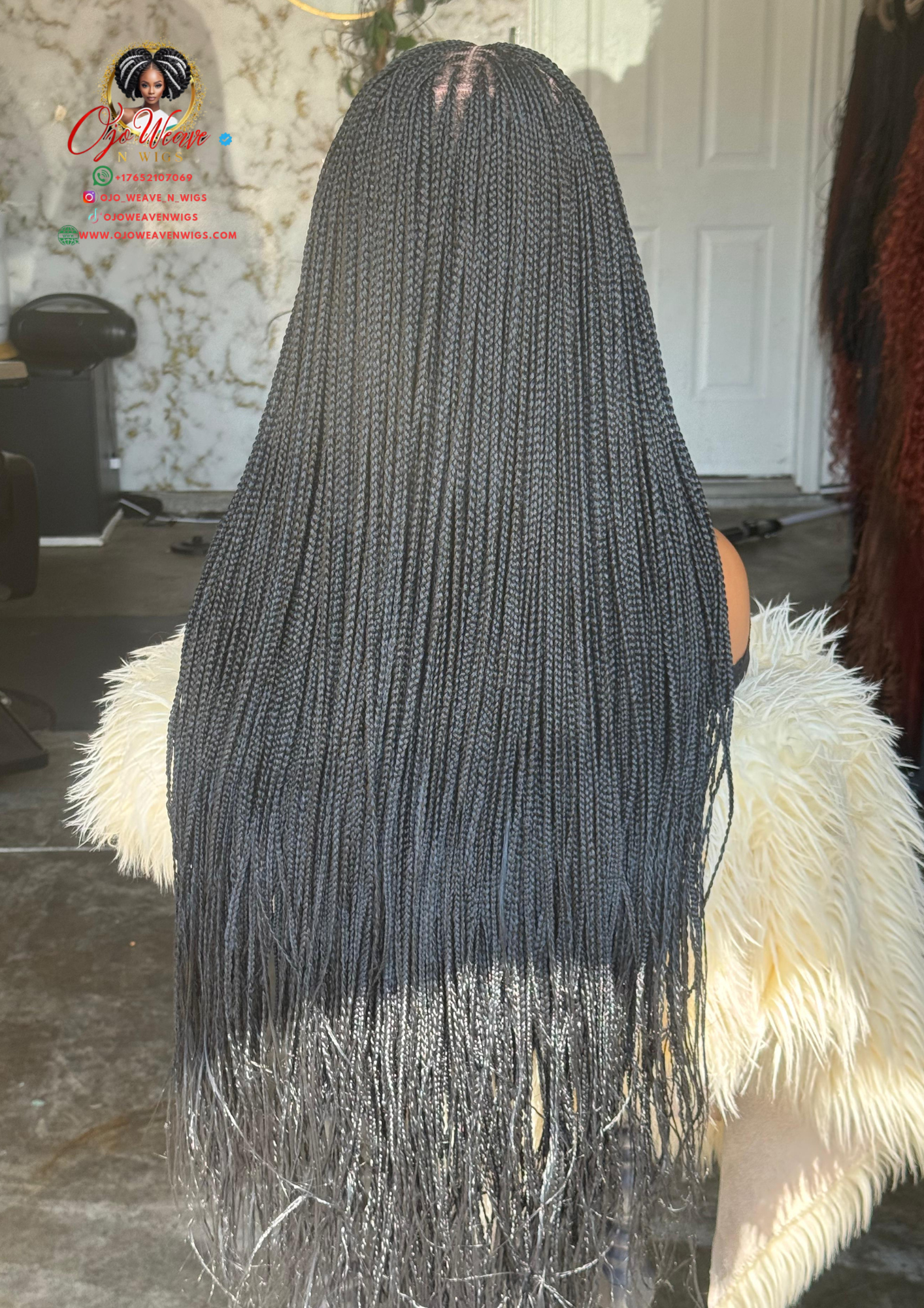 Full Lace Glueless Braided Wig | 28-30" Knotless Braids | Ready to Ship