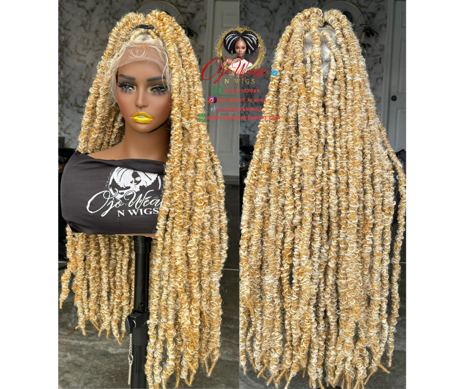 Tiffany Unit Full lace wig 28/30 inch Blonde Butterfly loc Made to Order