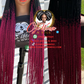 Summer Cap Wig with Burgundy Ready to Ship