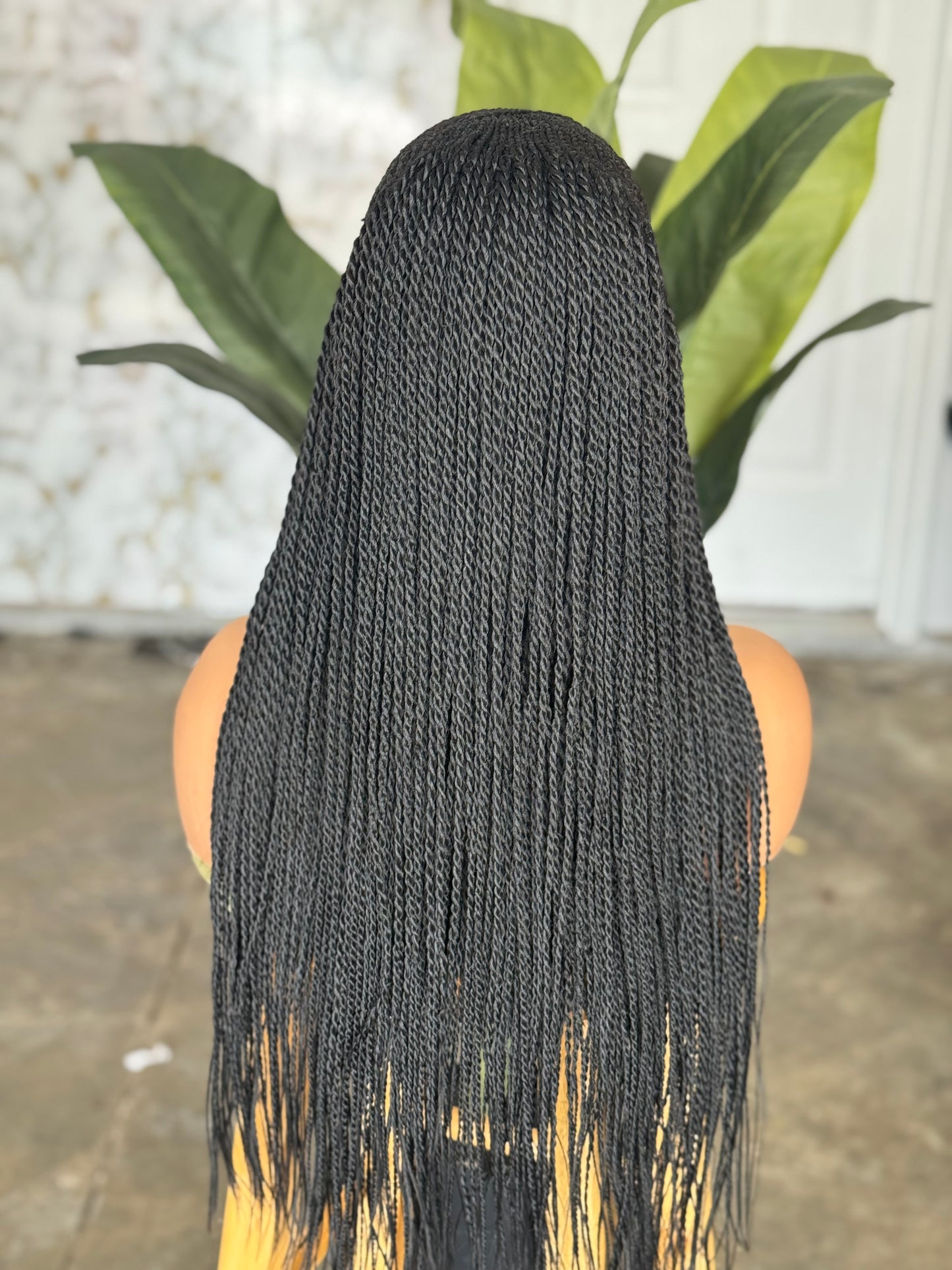 Frontal braided cornrow  Glueless wig ready to ship,This is a 20/22 inches color 1b wig