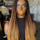 Hand Made Bone Straight Wig: 18-20" Side Part Style