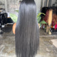 Pearl Black quality hair blend wig 5x5 closure ready to ship.30 inches