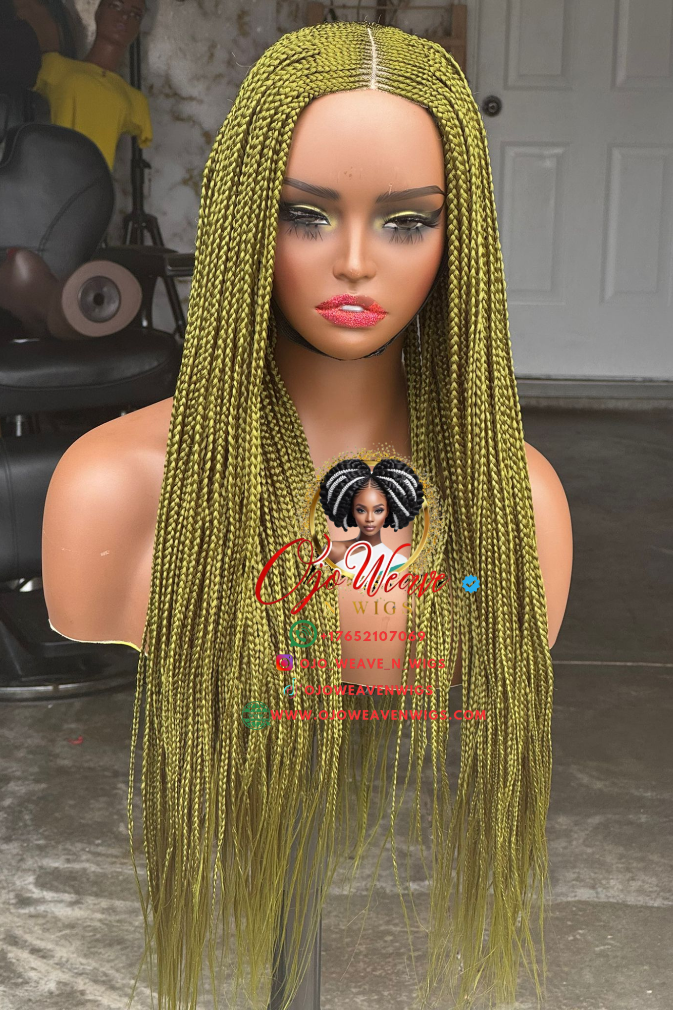 Bianca Unit Wig Army Green Made to Order