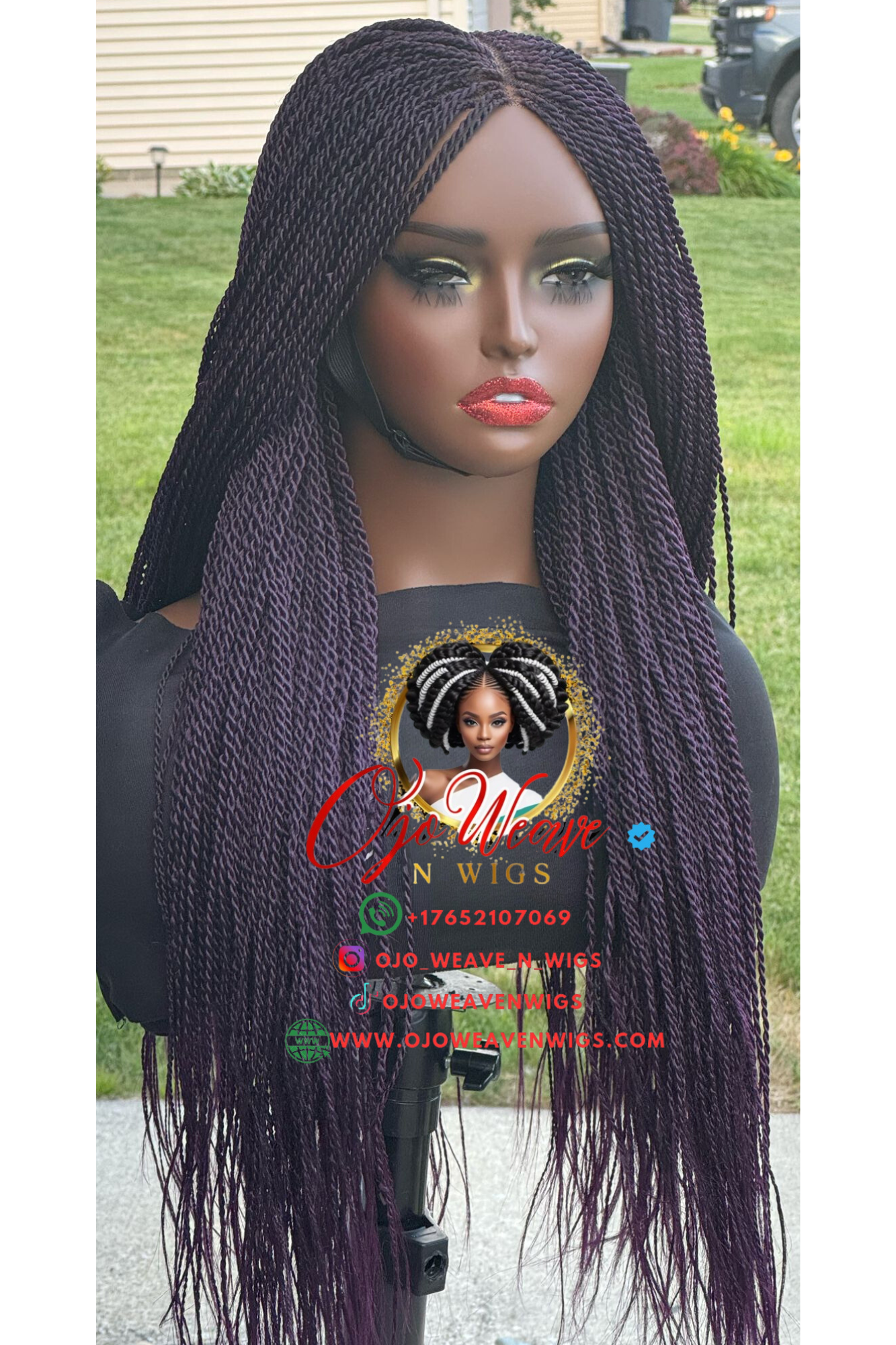 Luna Unit Purple with 26/28 inches Closure Wig Ready to Ship