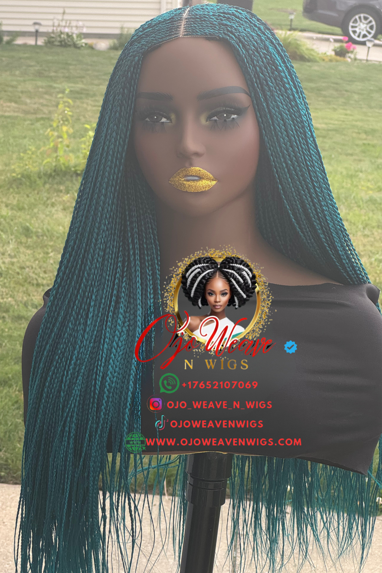 Bianca Green Glueless Closure Wig Ready to Ship