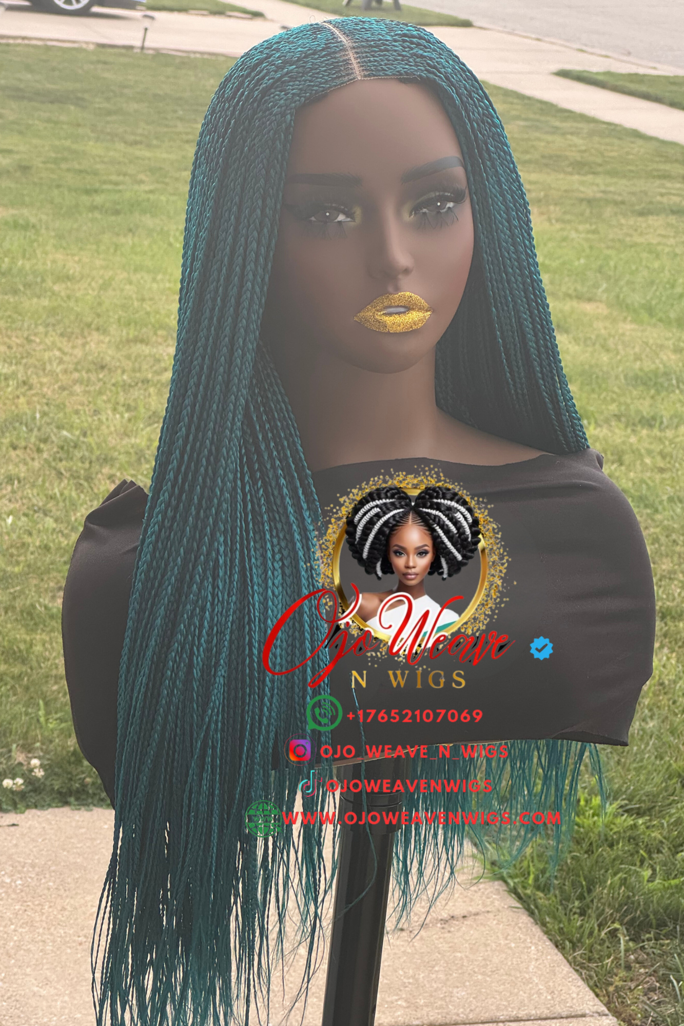 Bianca Green Glueless Closure Wig Ready to Ship