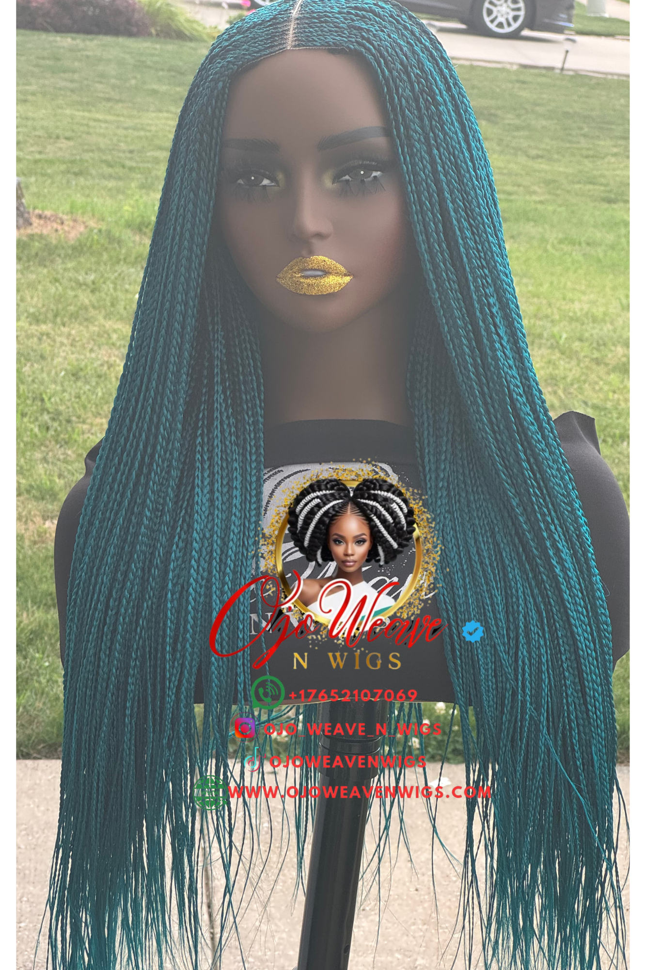 Bianca Green Glueless Closure Wig Ready to Ship