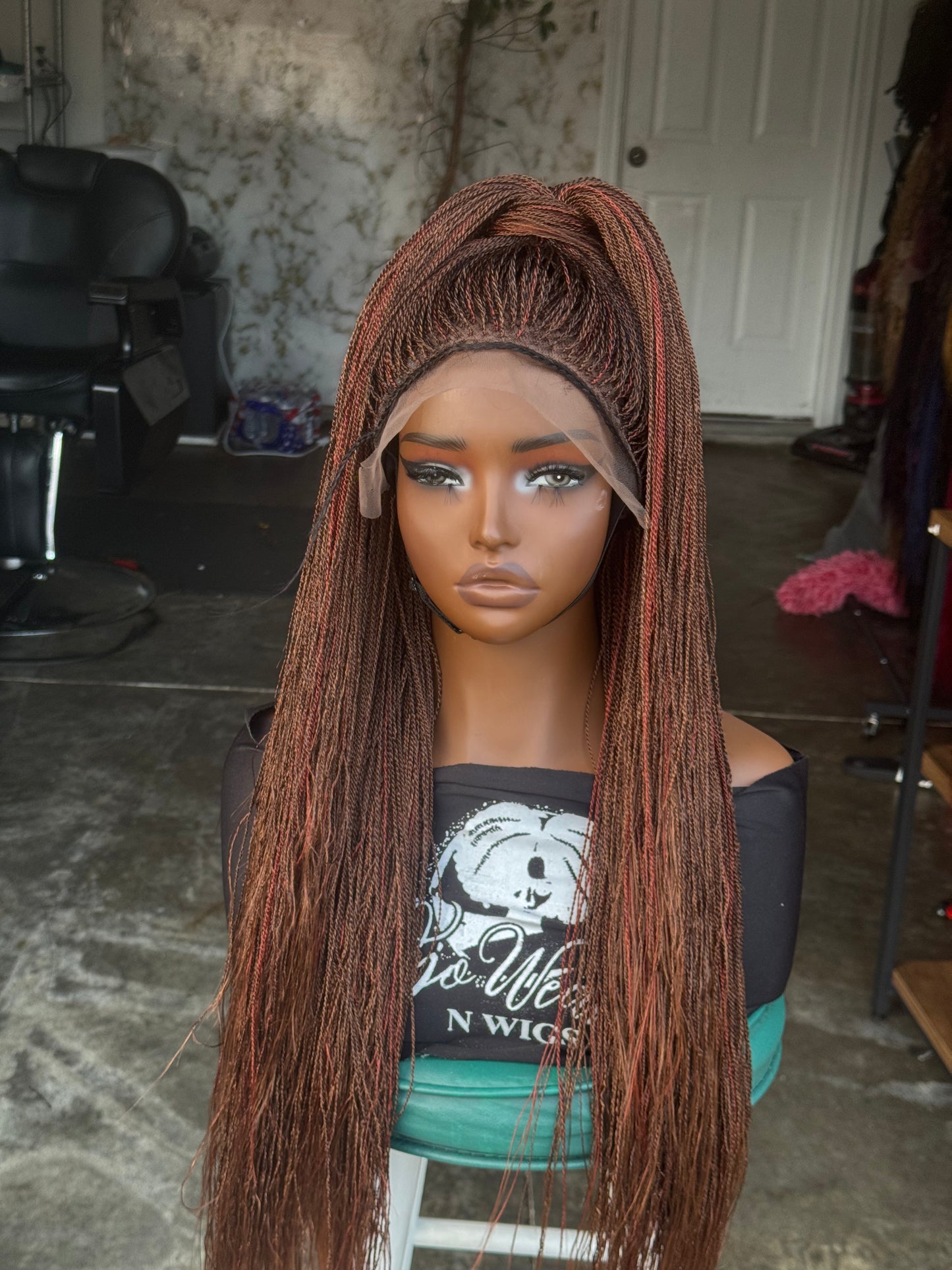 Sara micro twist color 30/33mix with ginger highlights frontal wig