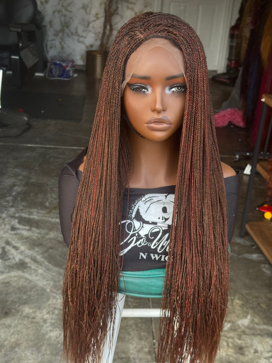 Sara micro twist color 30/33mix with ginger highlights frontal wig
