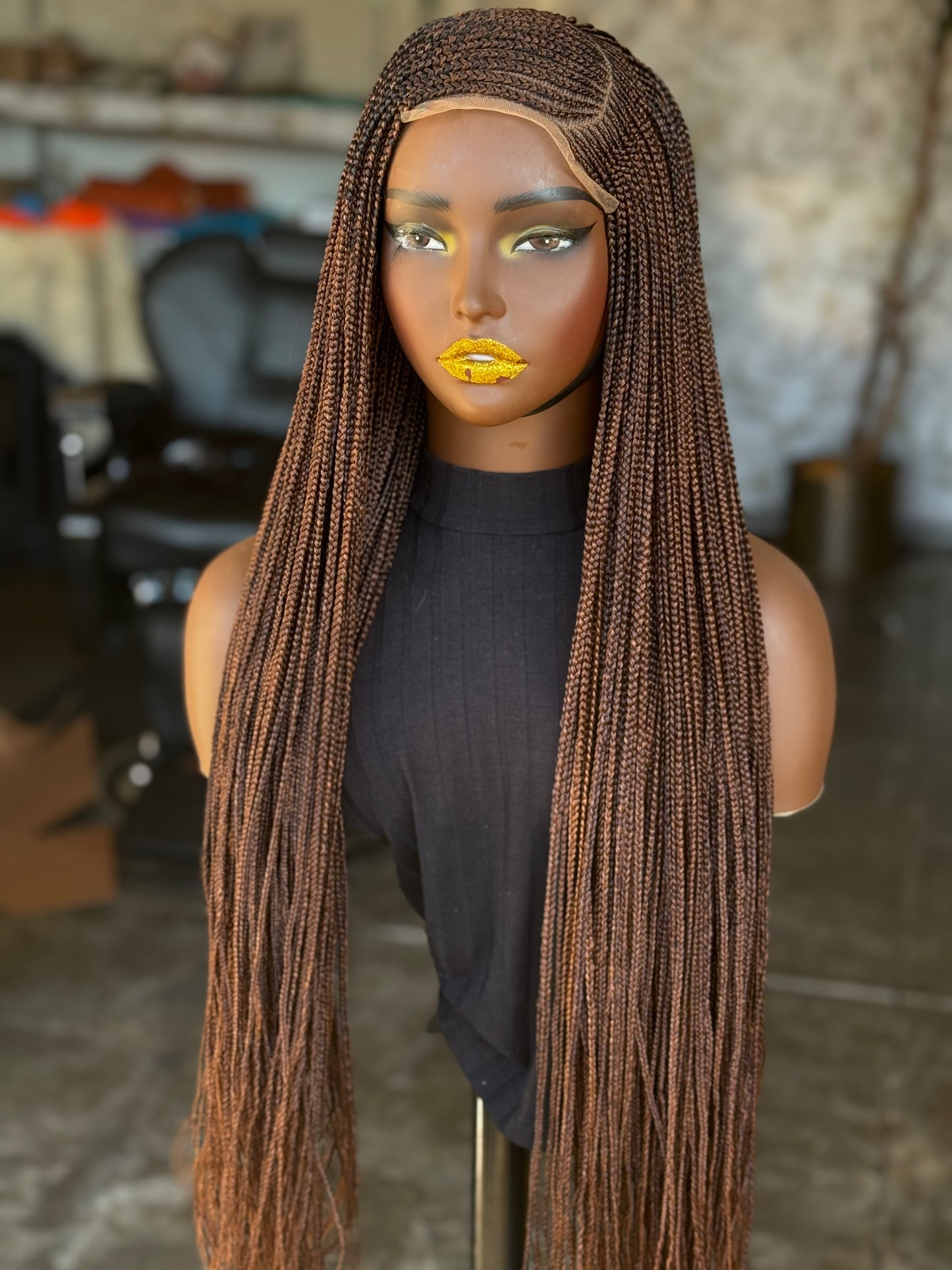 Gold Unit Wig | Made to Order 26-28 Inch Closure Wig