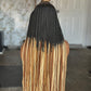 Ewa Unit: 28-Inch Highlighted Frontal Wig | Human Hair Braided Top Ponytail