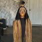 Ewa Unit: 28-Inch Highlighted Frontal Wig | Human Hair Braided Top Ponytail
