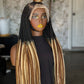 Ewa Unit: 28-Inch Highlighted Frontal Wig | Human Hair Braided Top Ponytail