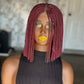 Cool Burgundy Bob Wig | 10-Inch Ready-to-Ship Glueless Closure