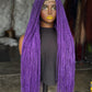 35 Inch Micro Braid Frontal Wig | Bold Purple Color made to order