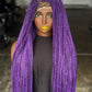35 Inch Micro Braid Frontal Wig | Bold Purple Color made to order