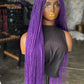35 Inch Micro Braid Frontal Wig | Bold Purple Color made to order