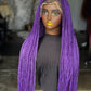 35 Inch Micro Braid Frontal Wig | Bold Purple Color made to order
