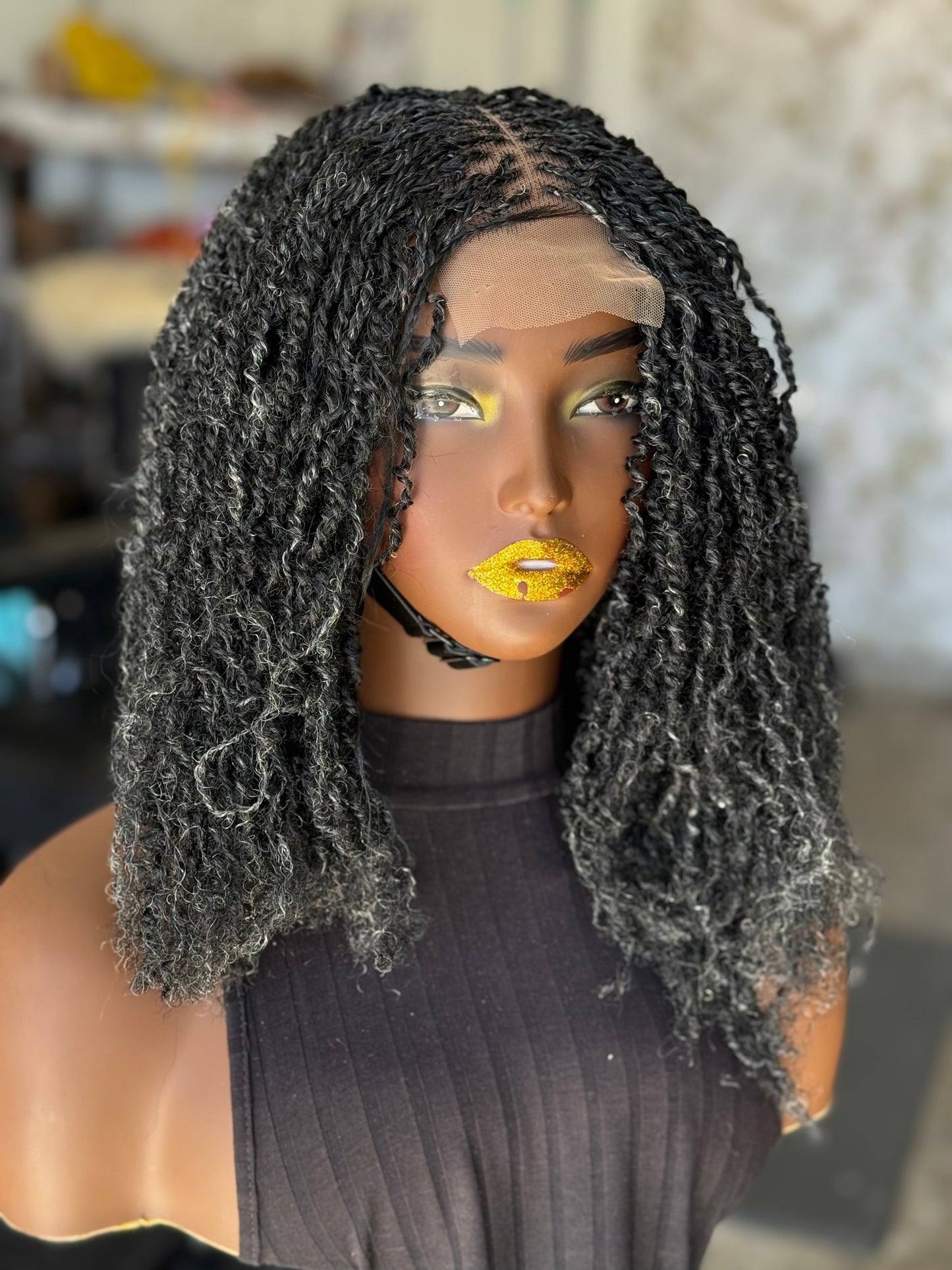 Made to Order: Camelia Unit: Salt & Pepper Closure Wig | 14/16 Inch