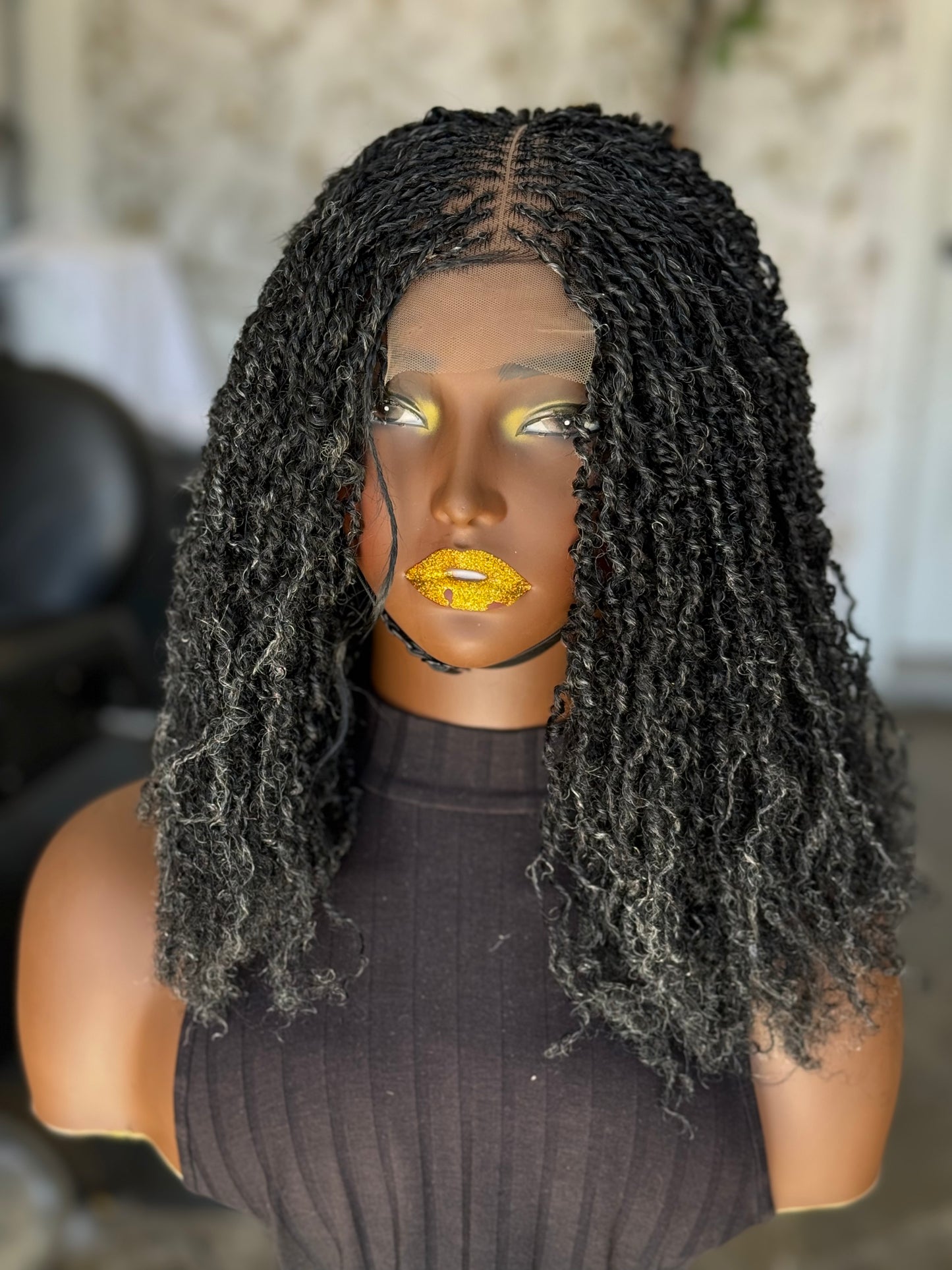 Made to Order: Camelia Unit: Salt & Pepper Closure Wig | 14/16 Inch