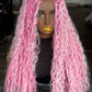 Made to Order Pink Boho Closure Wig | 24-Inch Glueless Unit