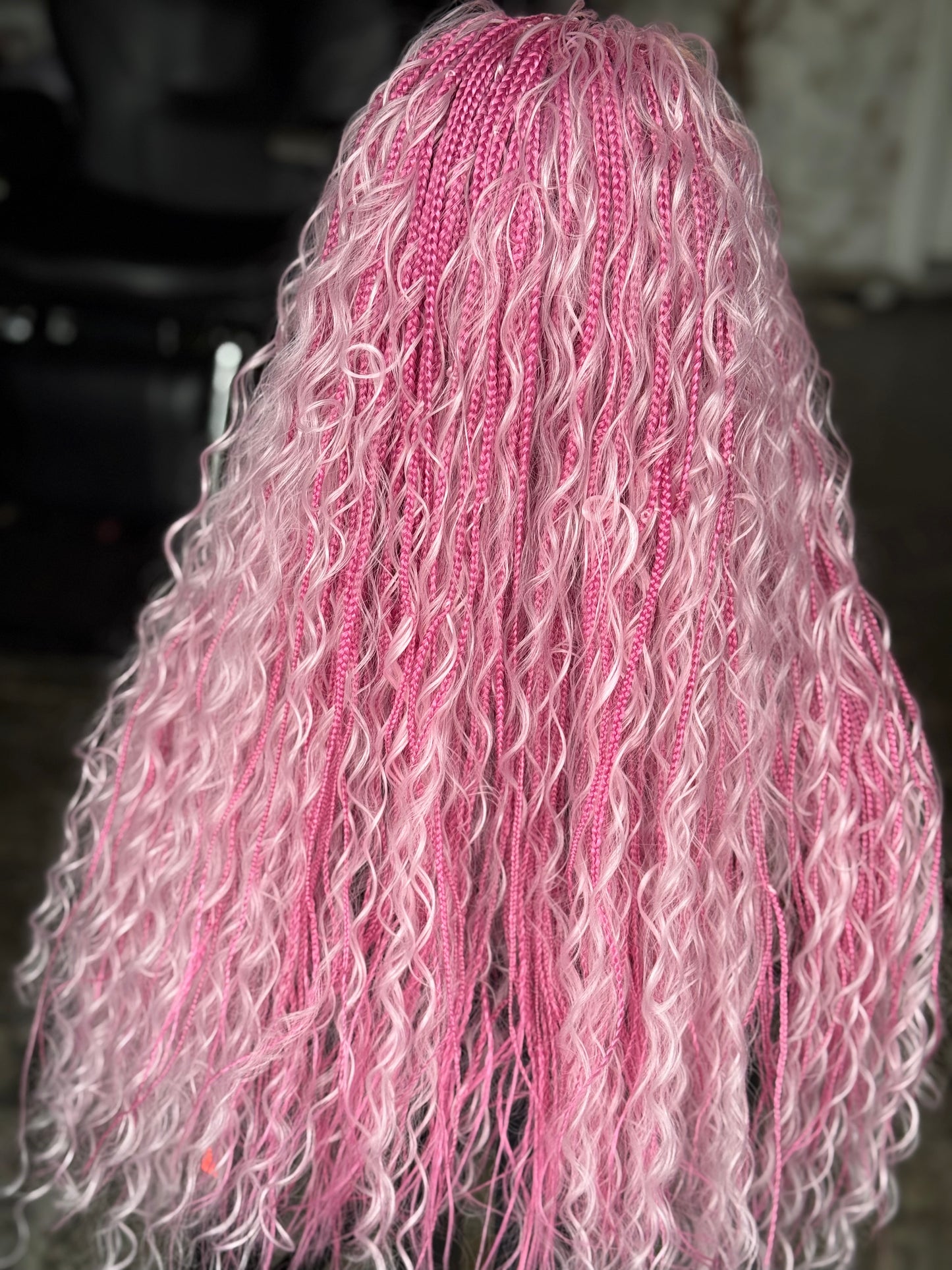 Made to Order Pink Boho Closure Wig | 24-Inch Glueless Unit