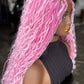 Made to Order Pink Boho Closure Wig | 24-Inch Glueless Unit