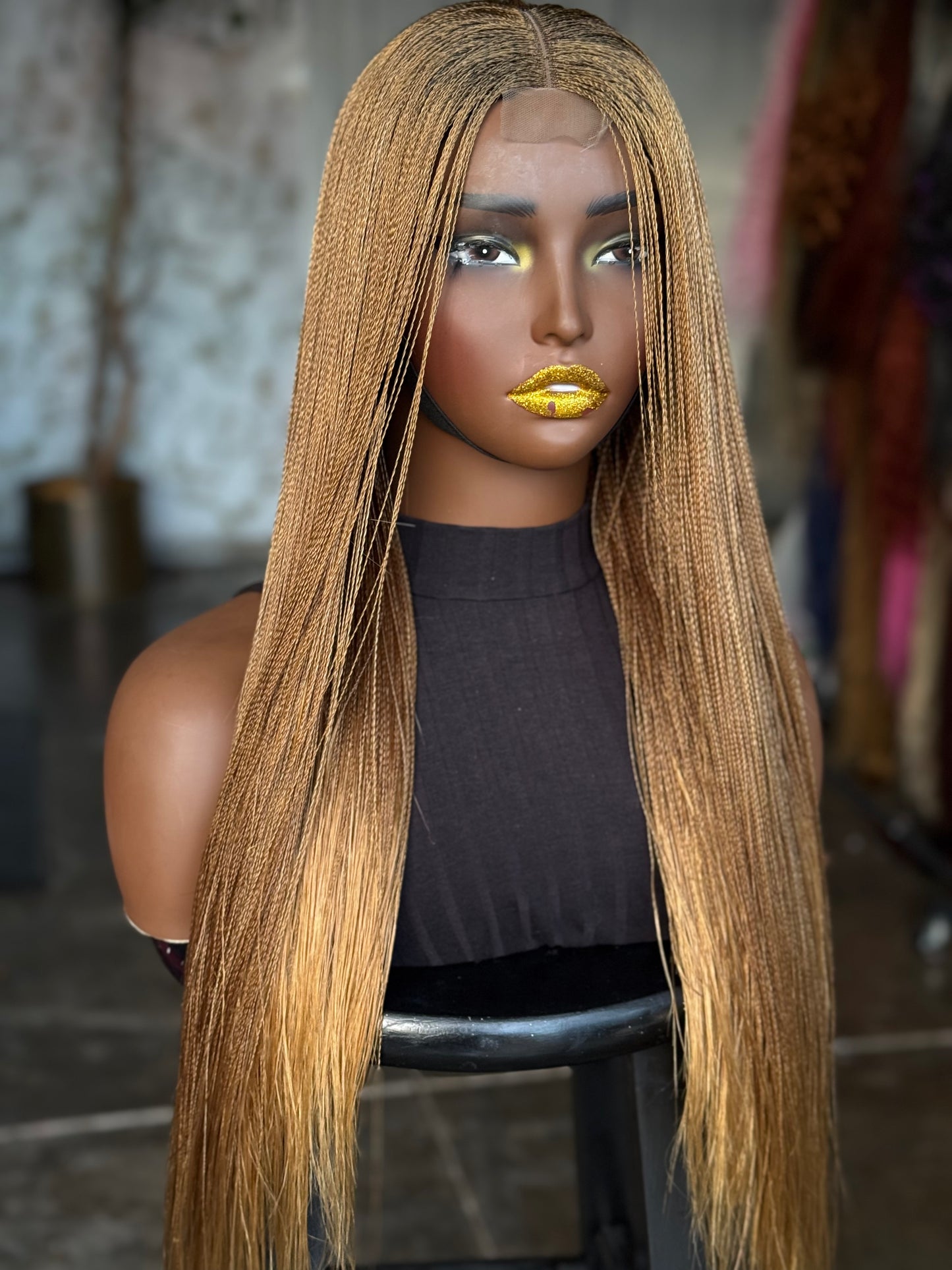 Super Tiny Braided Micro Closure Wig Color 27 | Bone Straight | Ready to Ship