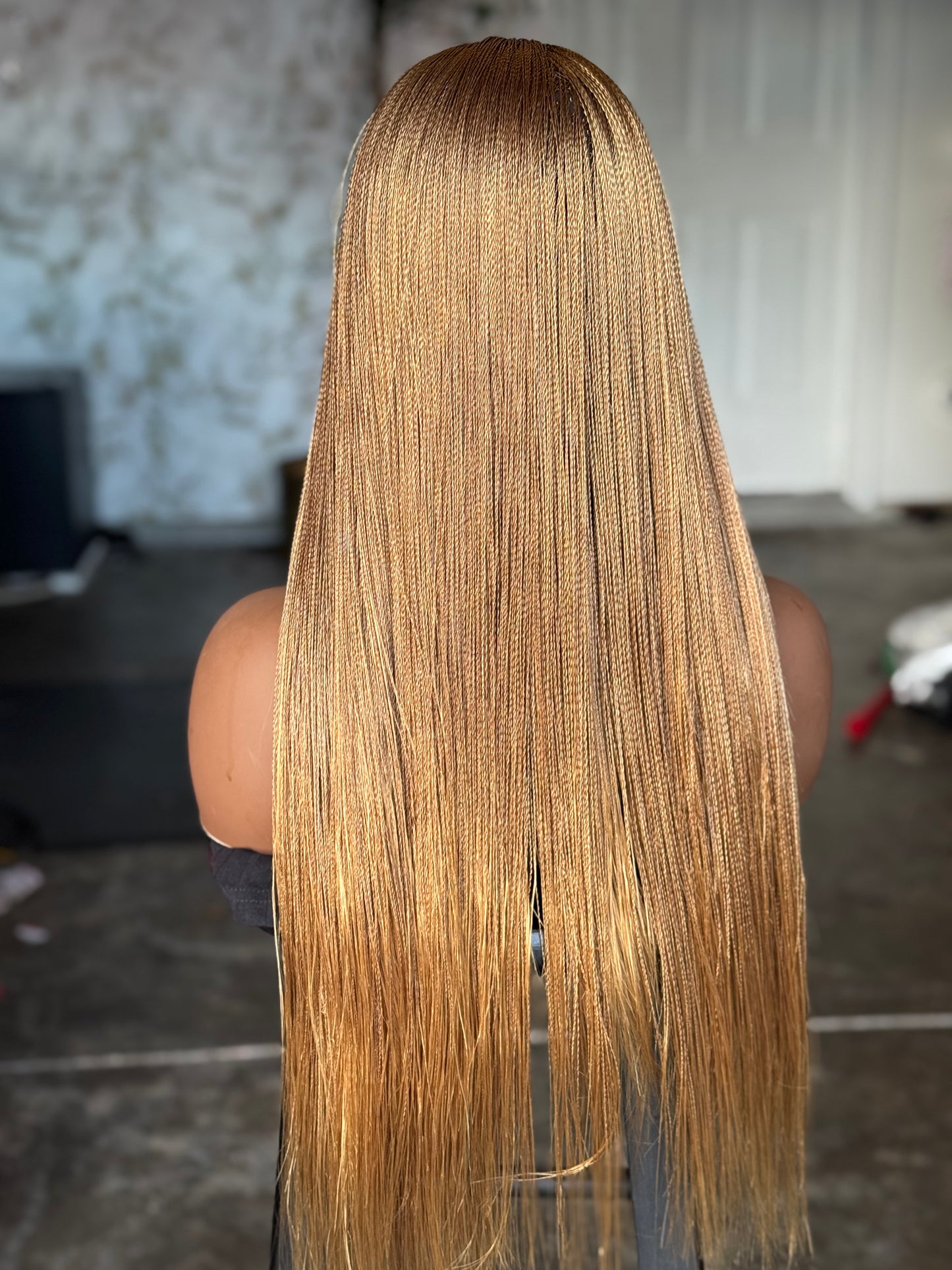 Super Tiny Braided Micro Closure Wig Color 27 | Bone Straight | Ready to Ship