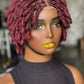 Timini Kinky Wig: Burgundy mix with Black Glueless Closure Ready to Ship