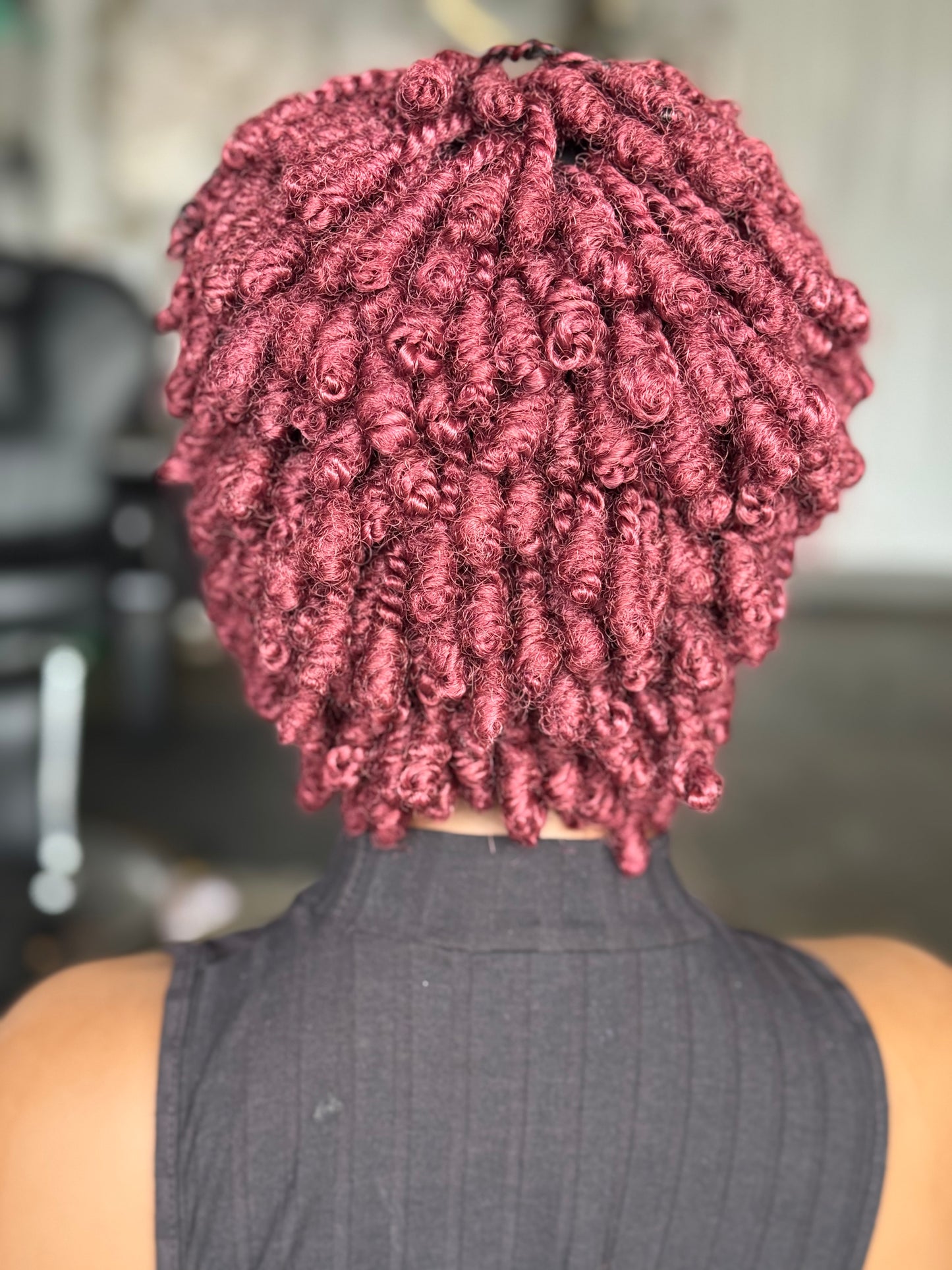 Timini Kinky Wig: Burgundy mix with Black Glueless Closure Ready to Ship