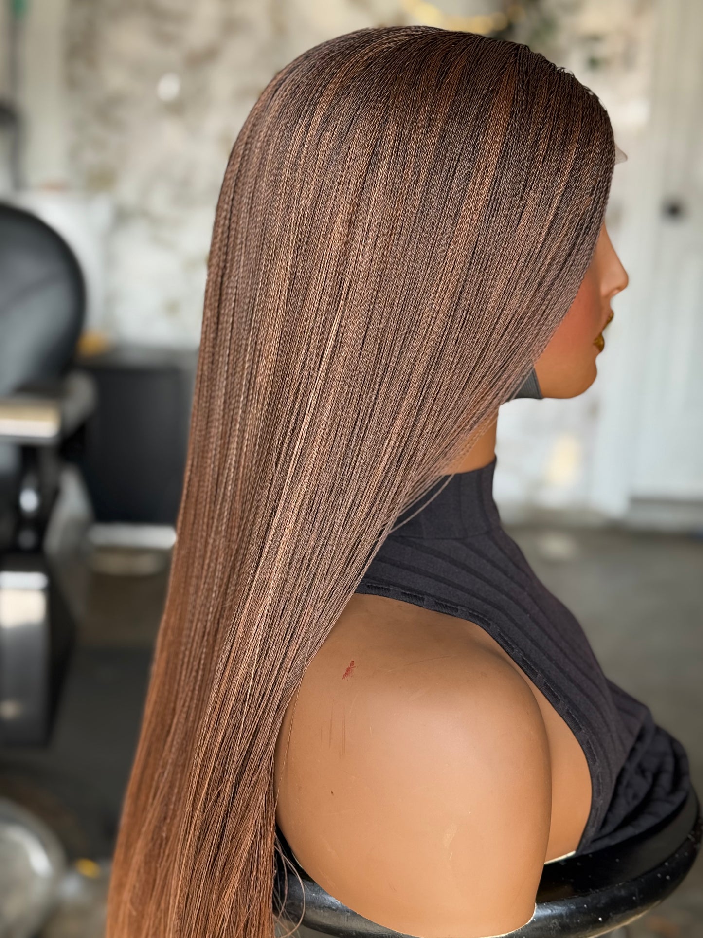 Super Tiny Braided Micro Closure Wig | Bone Straight | Ready to Ship