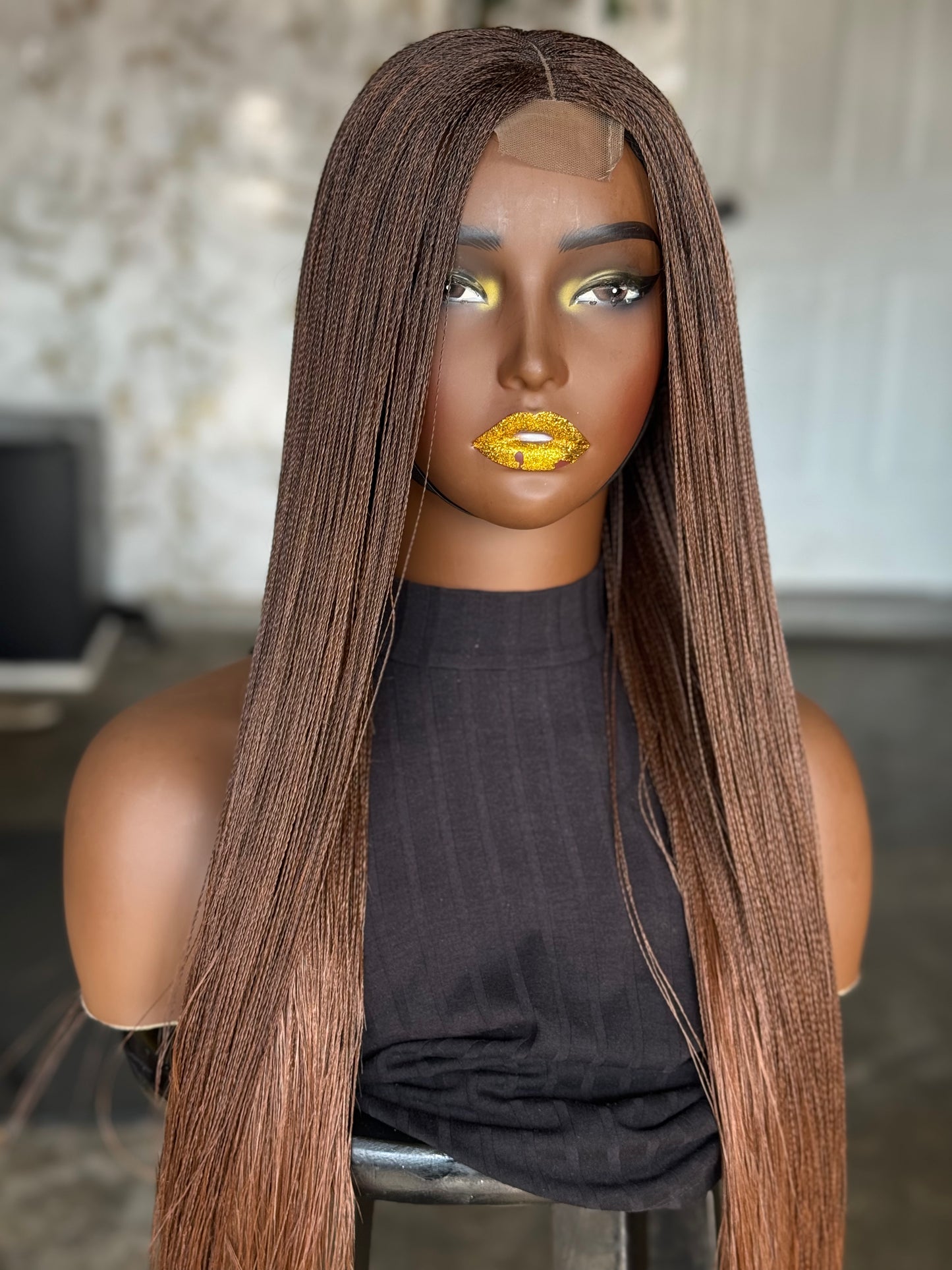 Super Tiny Braided Micro Closure Wig | Bone Straight | Ready to Ship