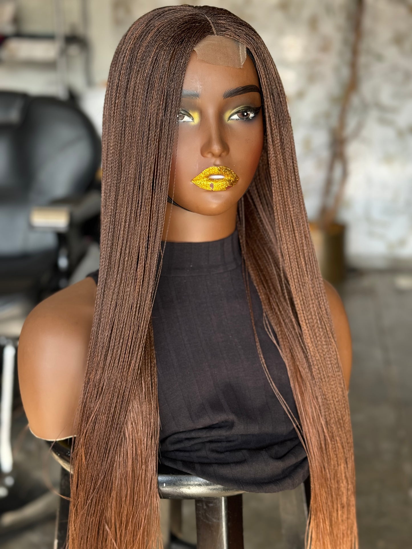 Super Tiny Braided Micro Closure Wig | Bone Straight | Ready to Ship