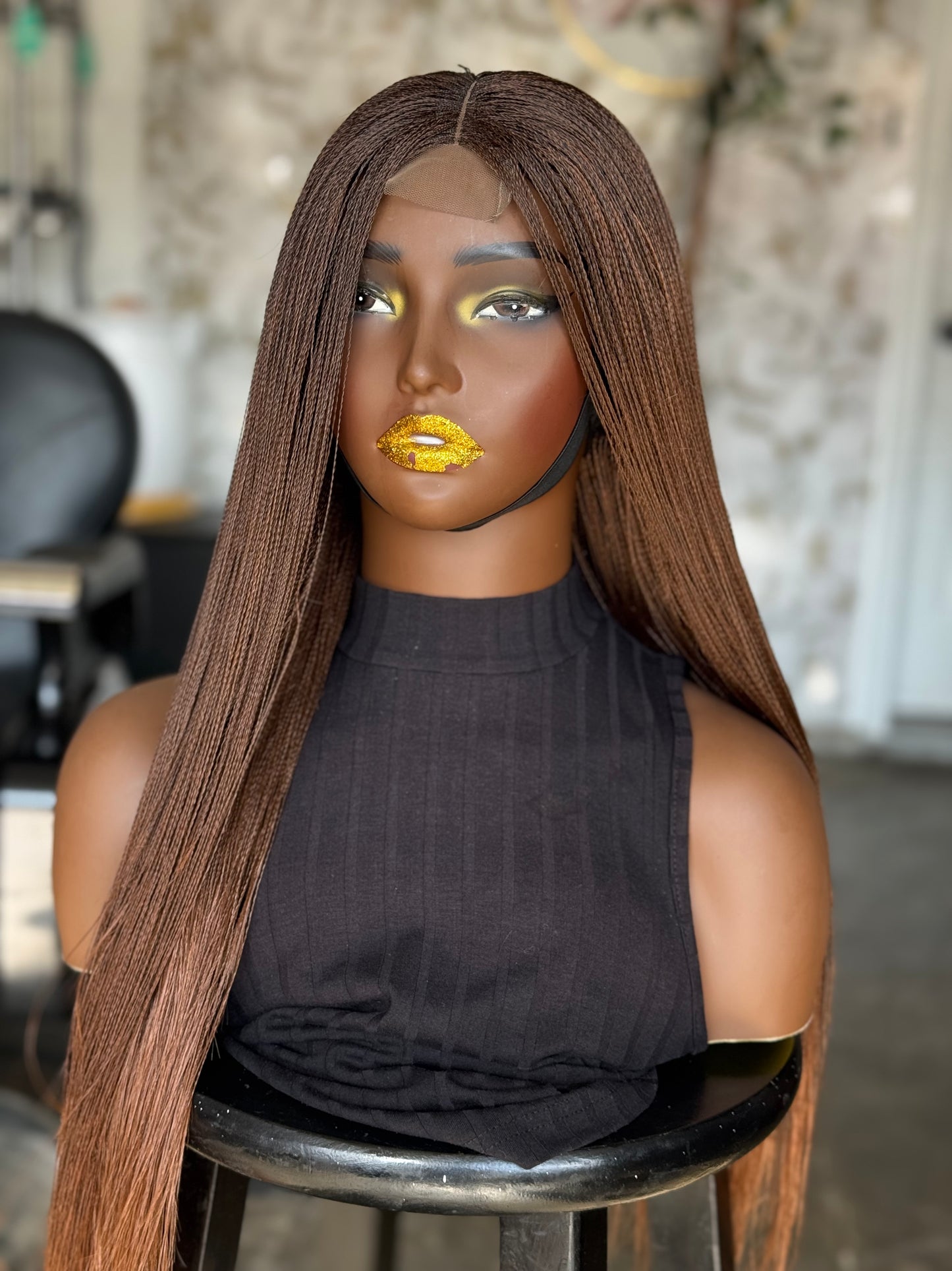 Super Tiny Braided Micro Closure Wig | Bone Straight | Ready to Ship