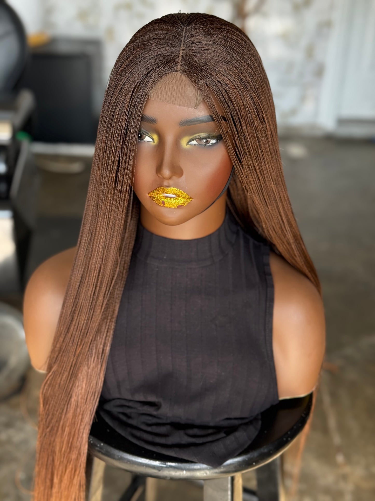 Super Tiny Braided Micro Closure Wig | Bone Straight | Ready to Ship