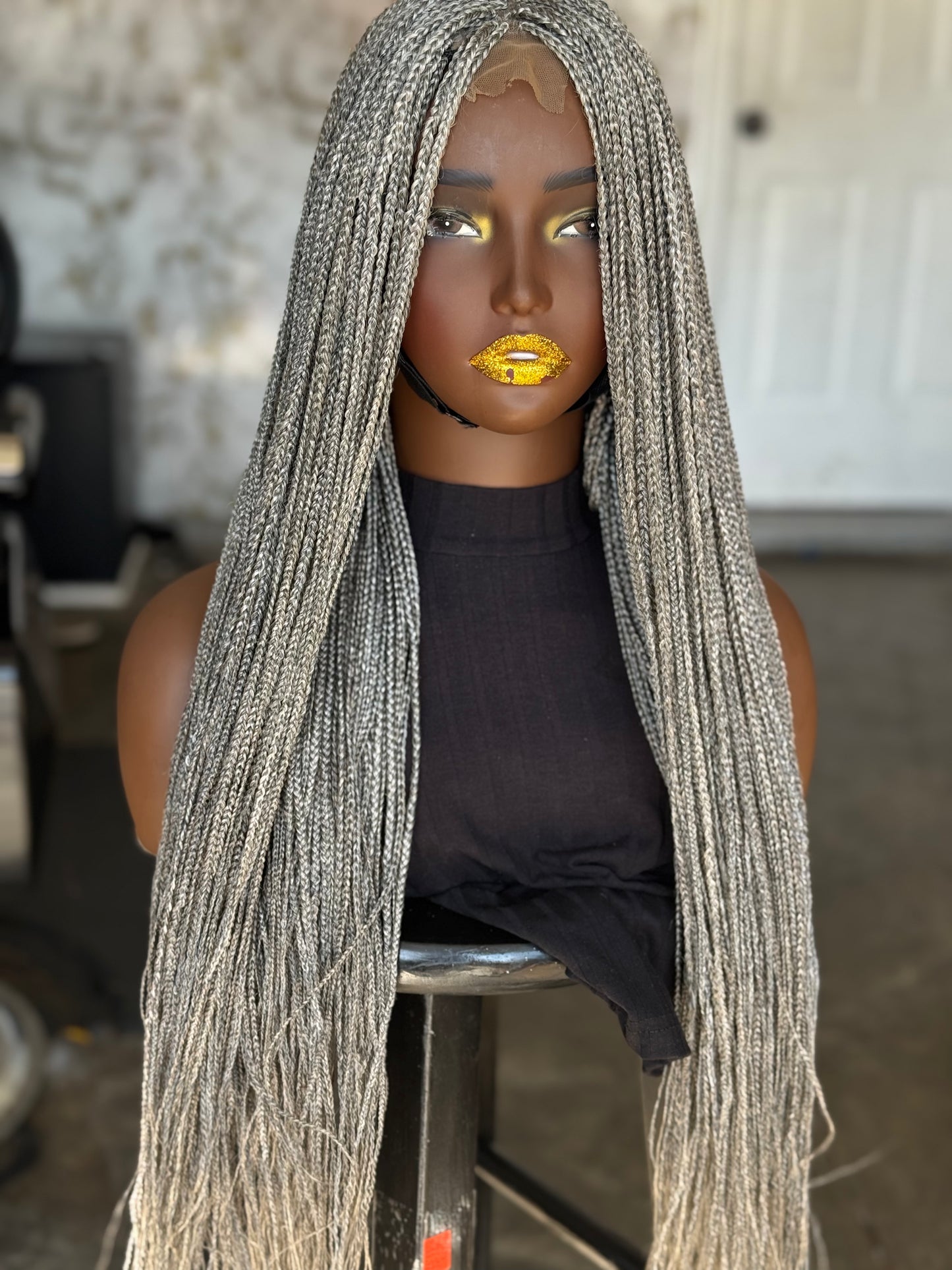 Ready-to-Ship Salt & Pepper Closure Wig: 26" Glueless Unit | Color 30/33 Mix