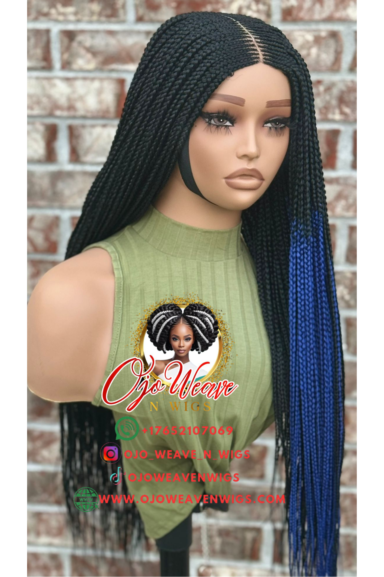 Bianca Unit Wig Black: Blue