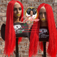 Esther Red 28 inches Micro Braided Wig Ready to Ship