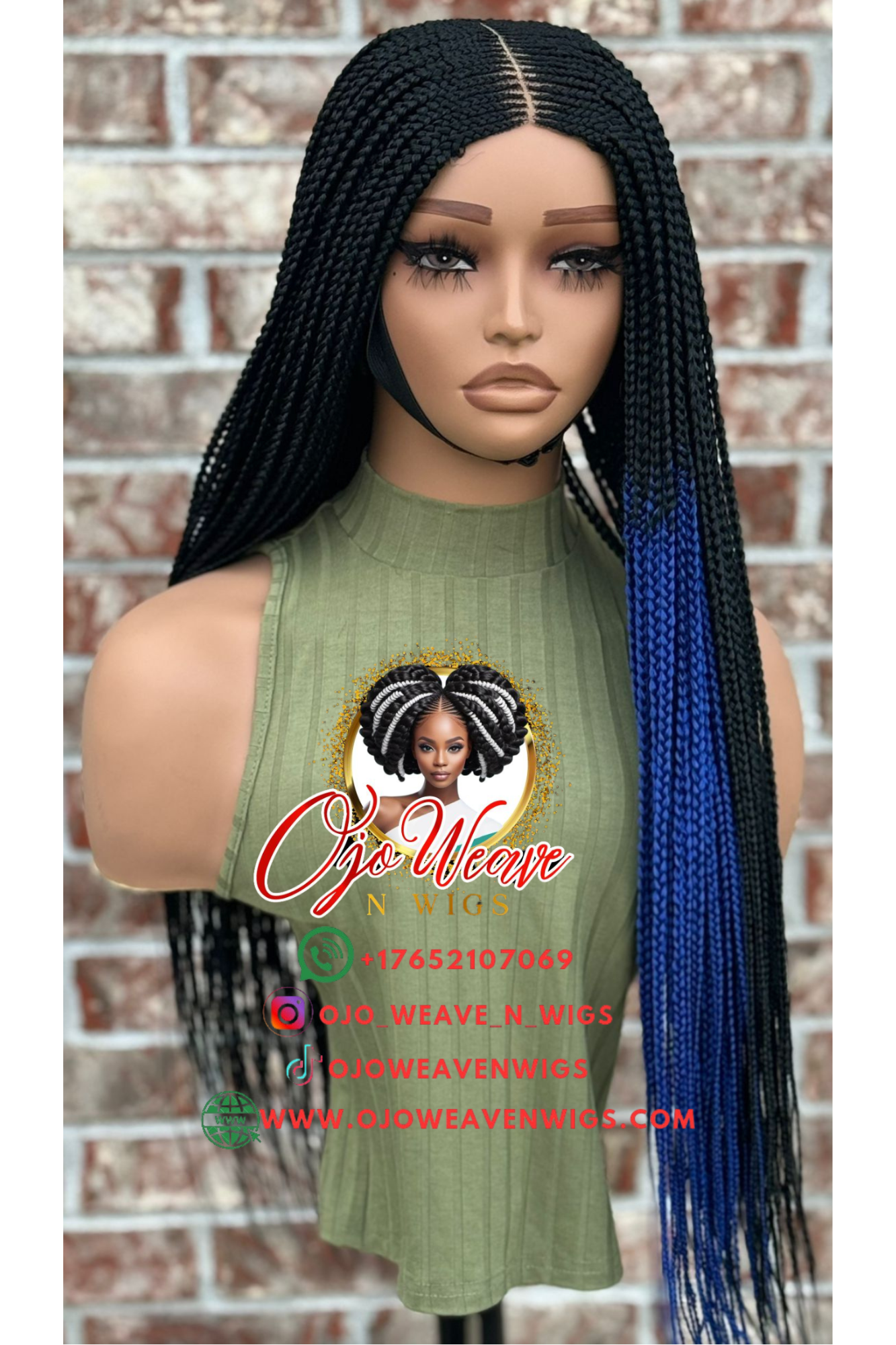 Bianca Unit Wig Black: Blue