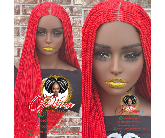 Bianca Red Closure Glueless Wig 30 Inch Made to Order